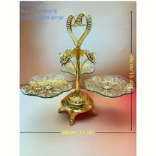 Load image into Gallery viewer, ✨ ستاند تقديم فاخر بثلاثة أطباق – تصميم ملكي ذهبي ✨