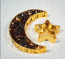 Load image into Gallery viewer, Ramadan Metal Serving Dishes Moon Star Shaped

