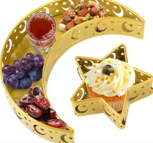 Load image into Gallery viewer, Ramadan Metal Serving Dishes Moon Star Shaped

