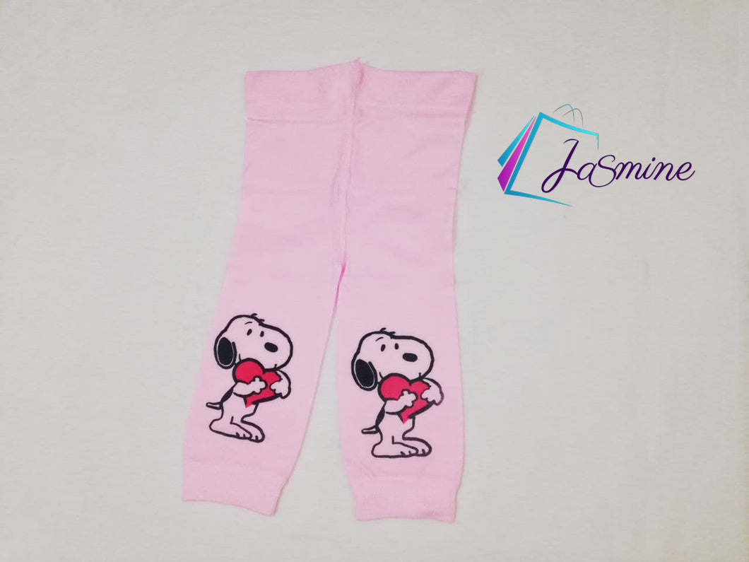 Pink soft Girl's knee length tight pants - permanent printings