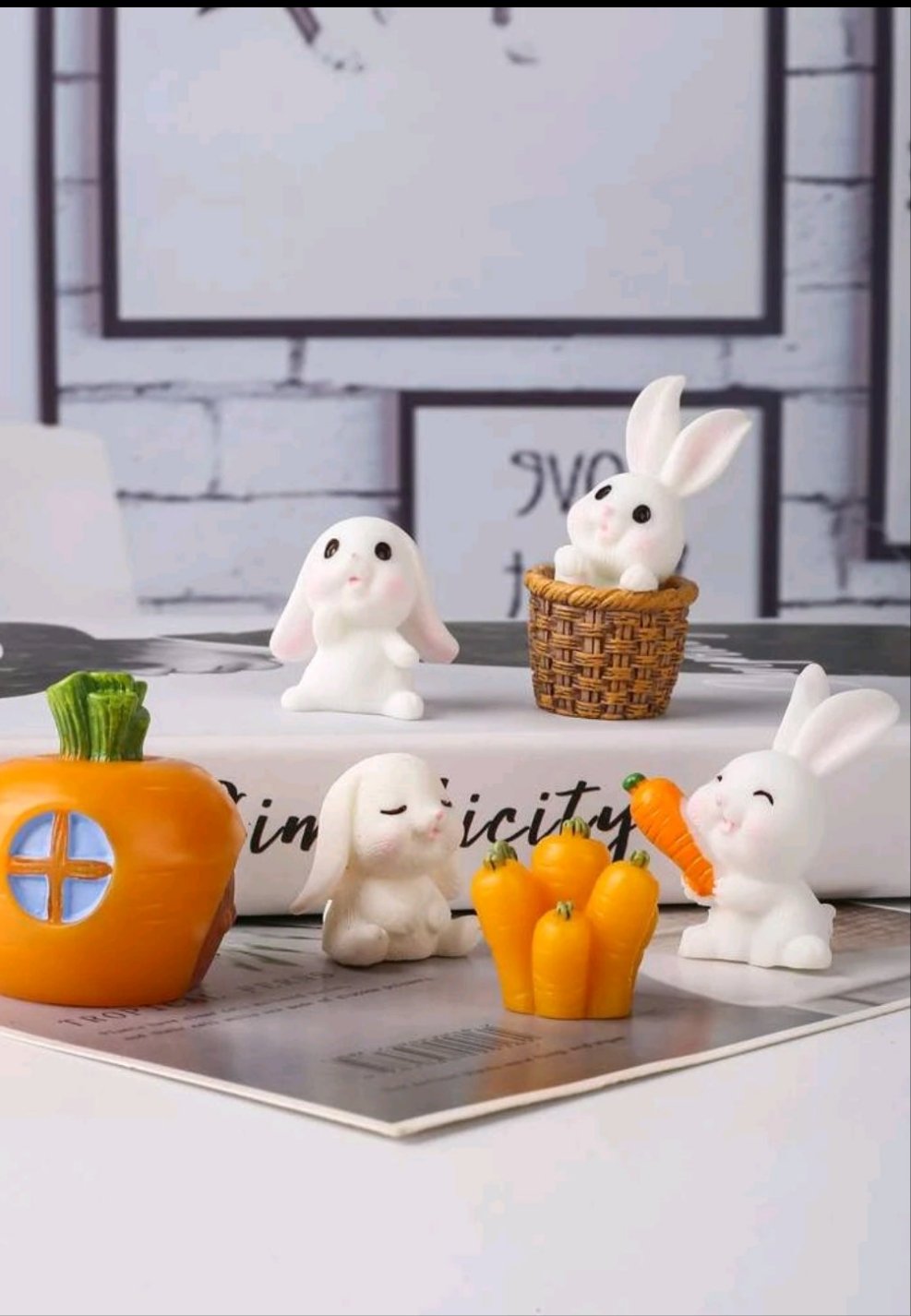 Bunny Ornament set- decoration (9 pieces)