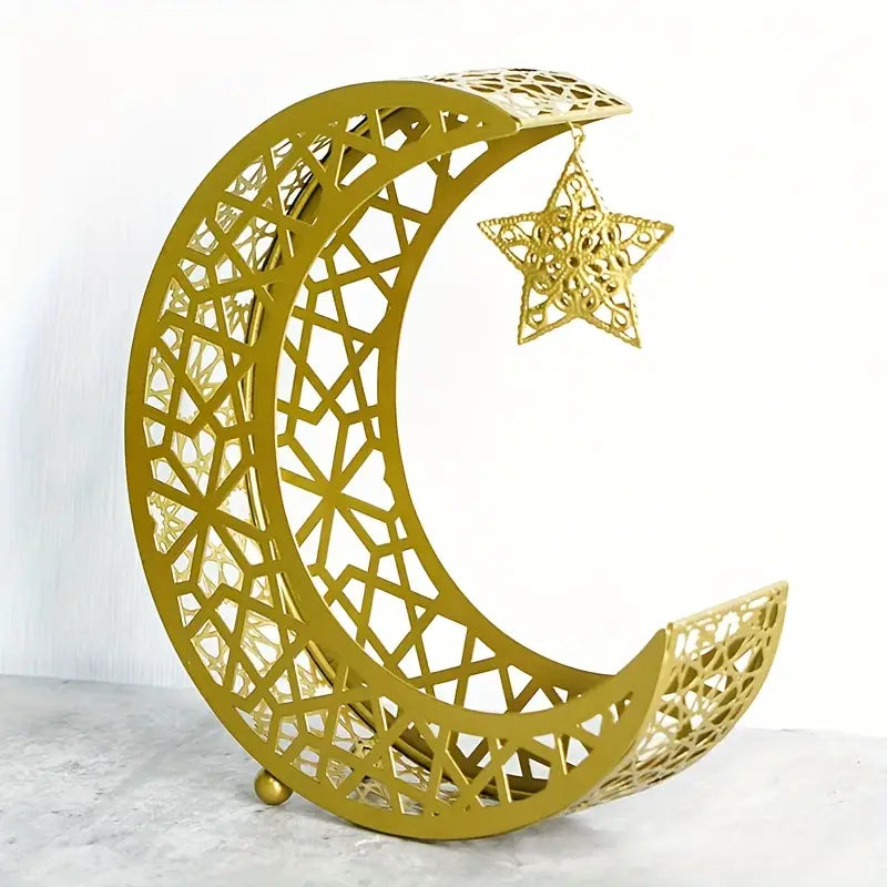 Middle East Arabic Festival Moon Iron Hollow Tray Storage Decoration