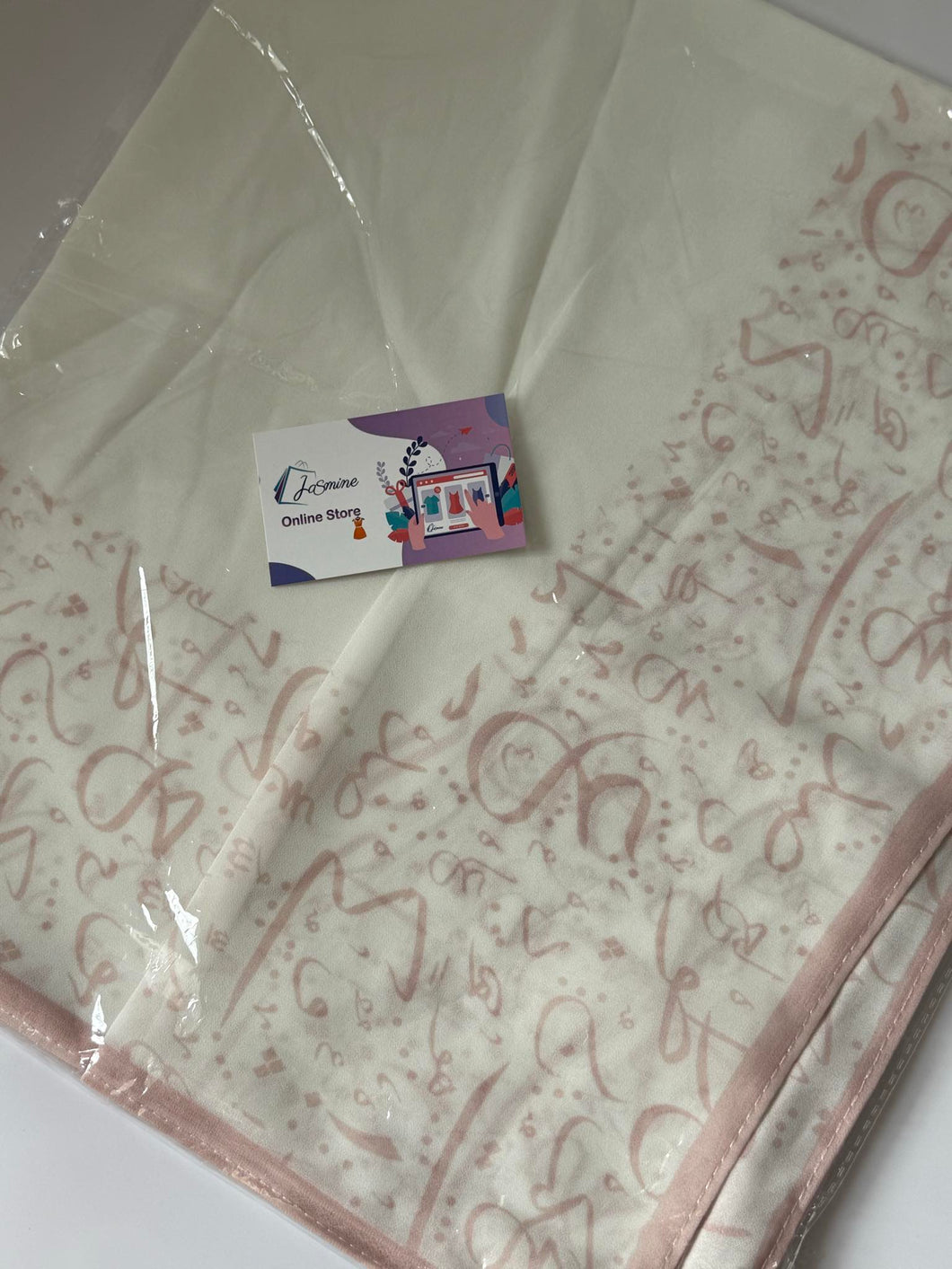 Arabesque Crepe Shawl ( شالات الأحرف العربية )