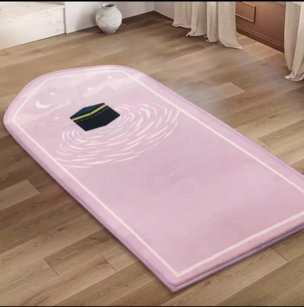 Kaaba Style Velvet Prayer Mat - thick for Kids
