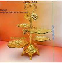 Load image into Gallery viewer, ستاند تقديم فاخر بأربع طبقات – تصميم ملكي ذهبي
